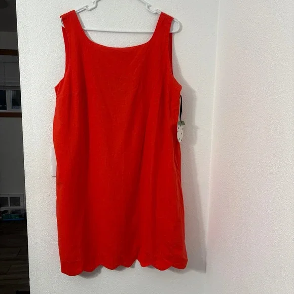 Kate Spade X Target Scalloped Mini Shift Dress Red Sleeveless New Size Large - Picture 2 of 10